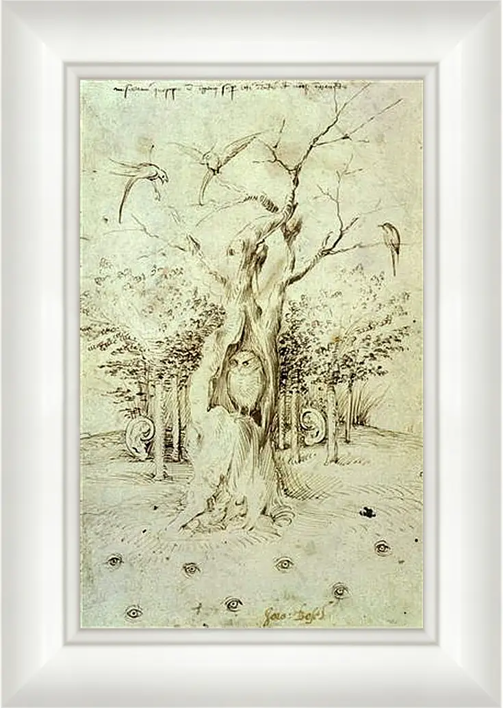 Картина в раме - The Trees Have Ears and the Field Has Eyes by Hieronymus Bosch. Иероним Босх
