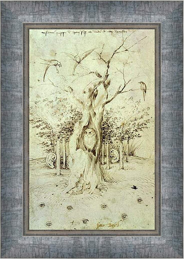 Картина в раме - The Trees Have Ears and the Field Has Eyes by Hieronymus Bosch. Иероним Босх
