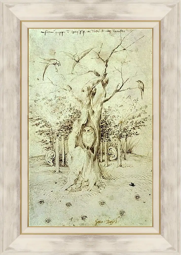 Картина в раме - The Trees Have Ears and the Field Has Eyes by Hieronymus Bosch. Иероним Босх