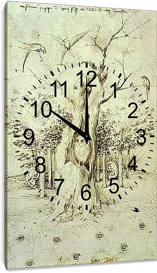 Часы картина - The Trees Have Ears and the Field Has Eyes by Hieronymus Bosch. Иероним Босх