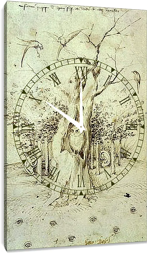 Часы картина - The Trees Have Ears and the Field Has Eyes by Hieronymus Bosch. Иероним Босх