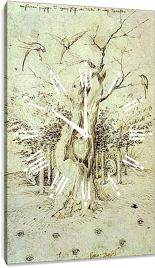 Часы картина - The Trees Have Ears and the Field Has Eyes by Hieronymus Bosch. Иероним Босх
