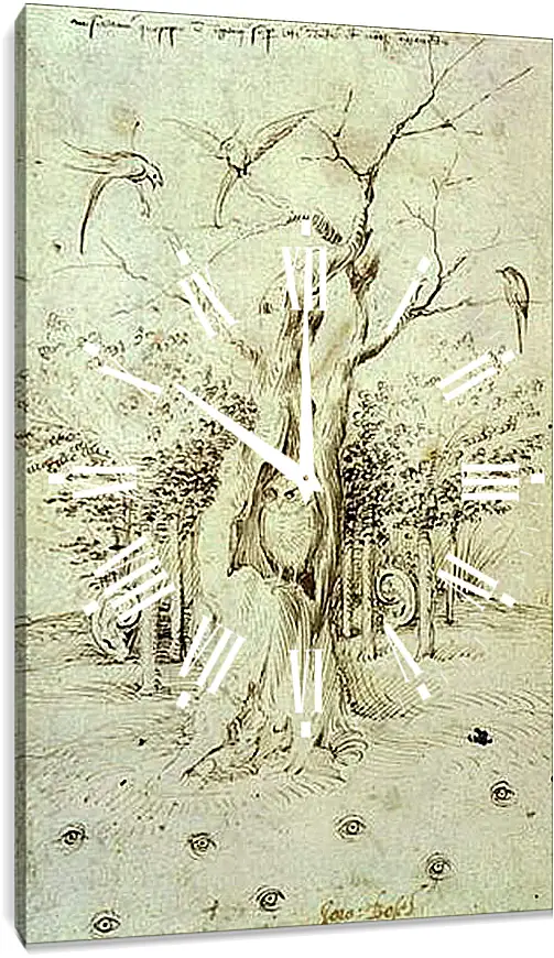 Часы картина - The Trees Have Ears and the Field Has Eyes by Hieronymus Bosch. Иероним Босх