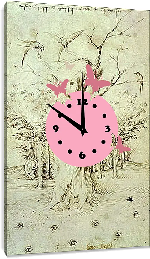 Часы картина - The Trees Have Ears and the Field Has Eyes by Hieronymus Bosch. Иероним Босх