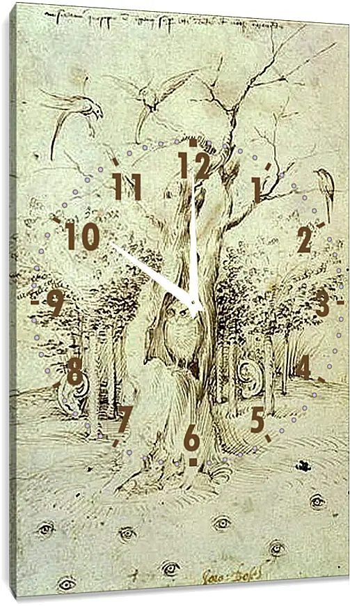 Часы картина - The Trees Have Ears and the Field Has Eyes by Hieronymus Bosch. Иероним Босх
