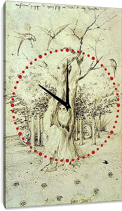 Часы картина - The Trees Have Ears and the Field Has Eyes by Hieronymus Bosch. Иероним Босх