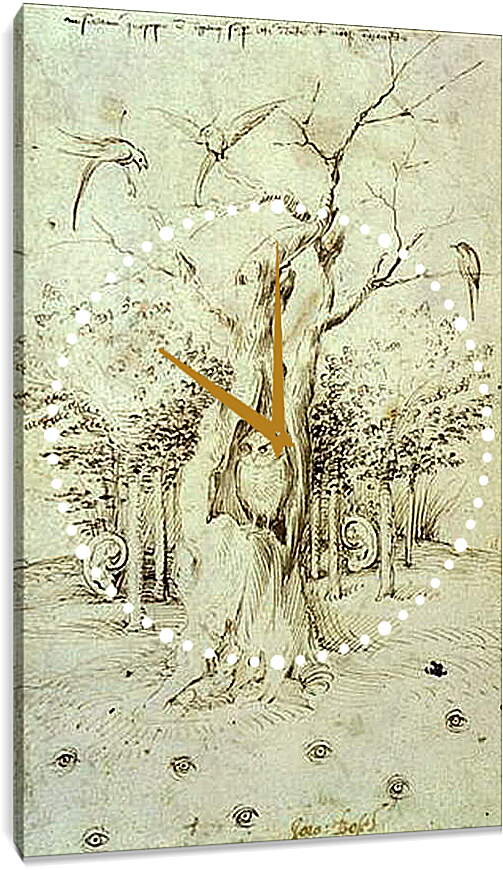 Часы картина - The Trees Have Ears and the Field Has Eyes by Hieronymus Bosch. Иероним Босх
