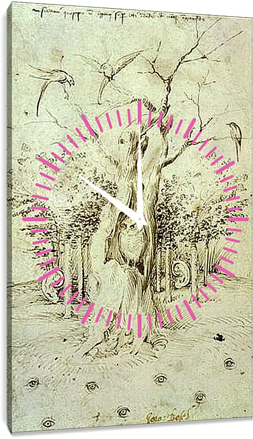 Часы картина - The Trees Have Ears and the Field Has Eyes by Hieronymus Bosch. Иероним Босх
