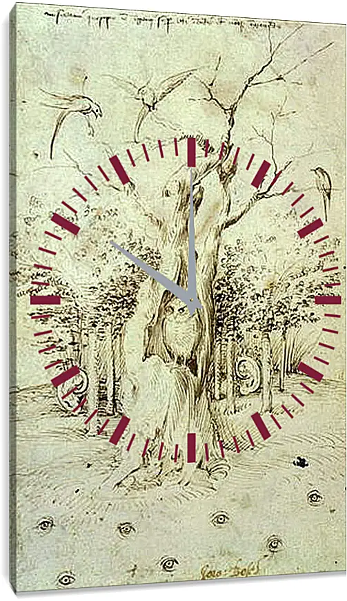 Часы картина - The Trees Have Ears and the Field Has Eyes by Hieronymus Bosch. Иероним Босх
