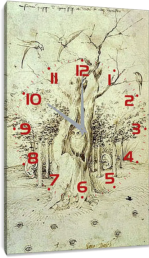 Часы картина - The Trees Have Ears and the Field Has Eyes by Hieronymus Bosch. Иероним Босх