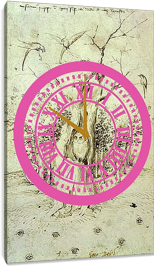 Часы картина - The Trees Have Ears and the Field Has Eyes by Hieronymus Bosch. Иероним Босх