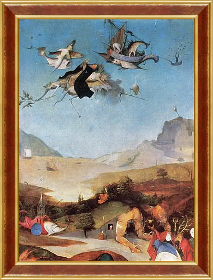 Картина в раме - The Temptation of St. Anthony. Иероним Босх