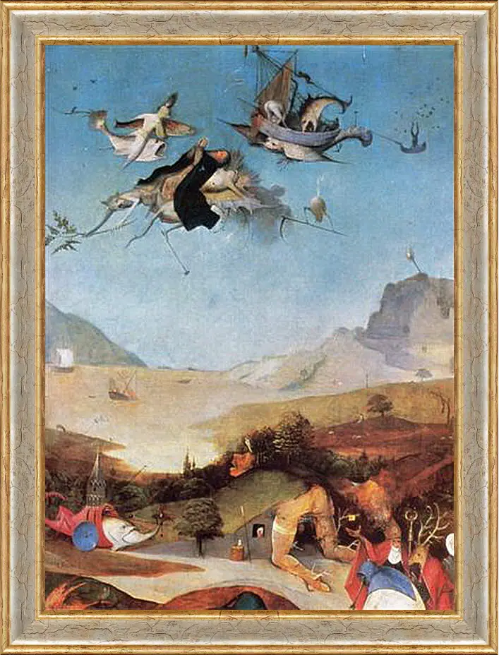 Картина в раме - The Temptation of St. Anthony. Иероним Босх
