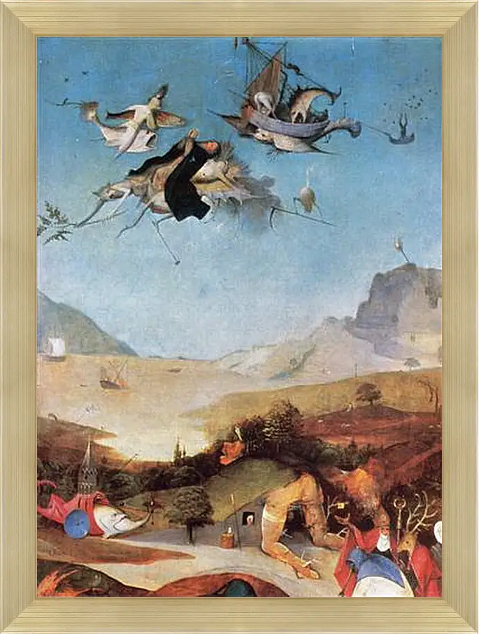 Картина в раме - The Temptation of St. Anthony. Иероним Босх