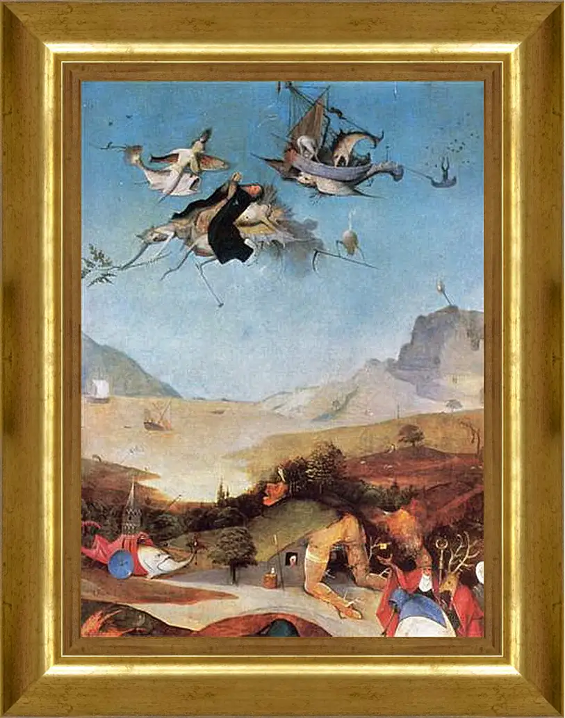 Картина в раме - The Temptation of St. Anthony. Иероним Босх