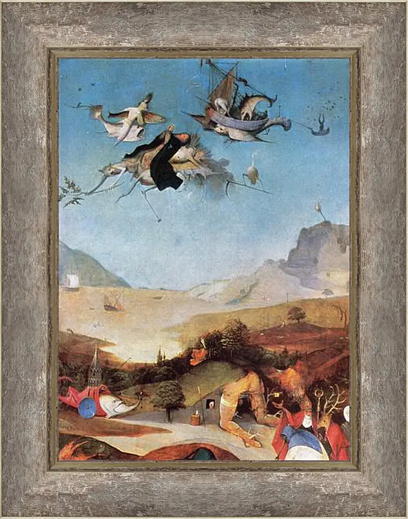 Картина в раме - The Temptation of St. Anthony. Иероним Босх