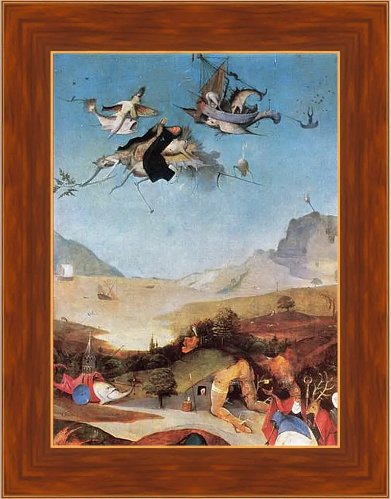 Картина в раме - The Temptation of St. Anthony. Иероним Босх