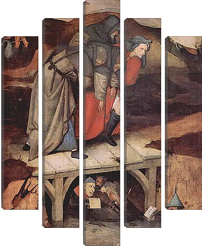 Модульная картина - The Temptation of Saint Anthony. Иероним Босх