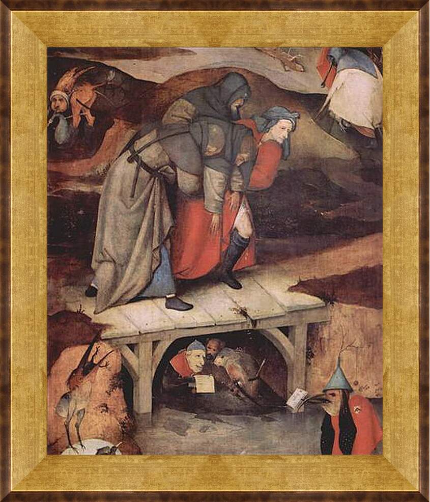 Картина в раме - The Temptation of Saint Anthony. Иероним Босх

