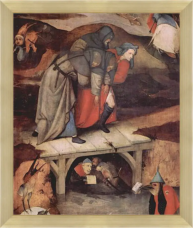 Картина в раме - The Temptation of Saint Anthony. Иероним Босх