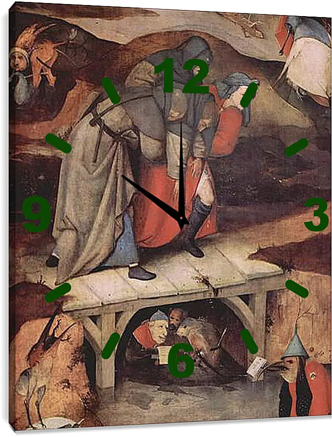 Часы картина - The Temptation of Saint Anthony. Иероним Босх