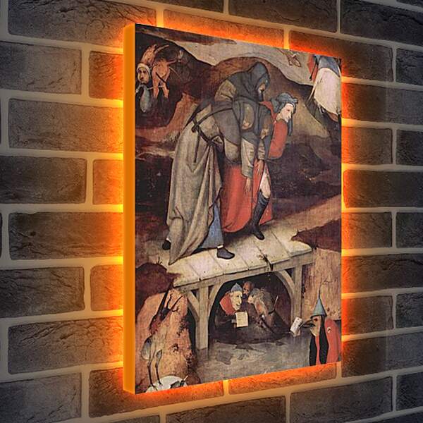 Лайтбокс световая панель - The Temptation of Saint Anthony. Иероним Босх
