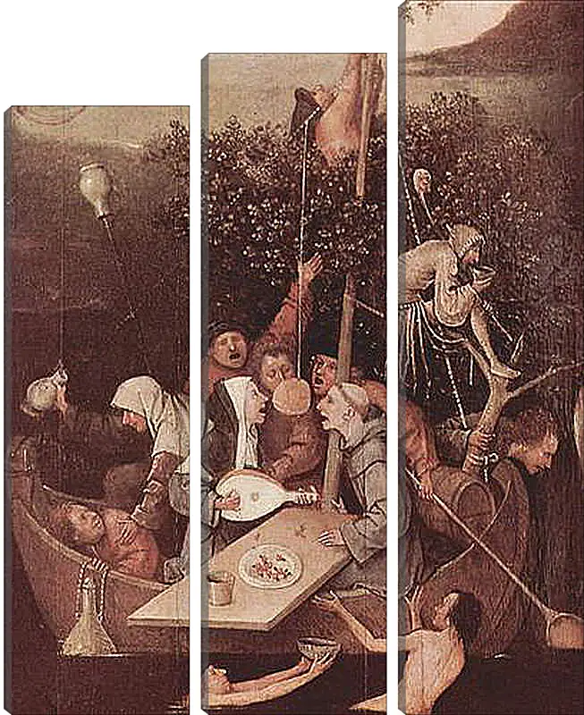 Модульная картина - The Ship of Fools. Иероним Босх