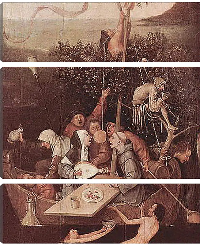 Модульная картина - The Ship of Fools. Иероним Босх