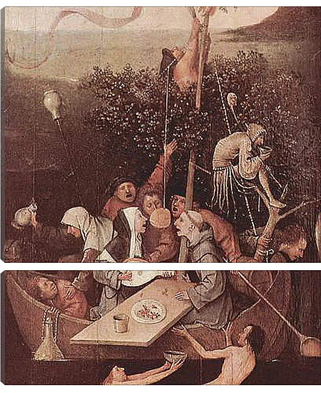 Модульная картина - The Ship of Fools. Иероним Босх