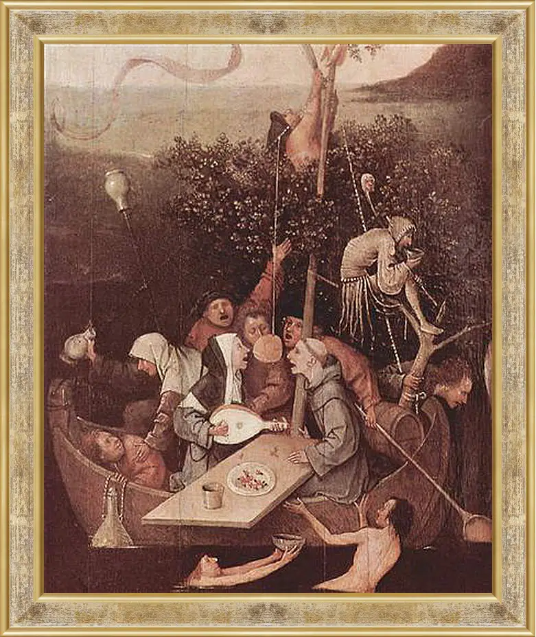 Картина в раме - The Ship of Fools. Иероним Босх