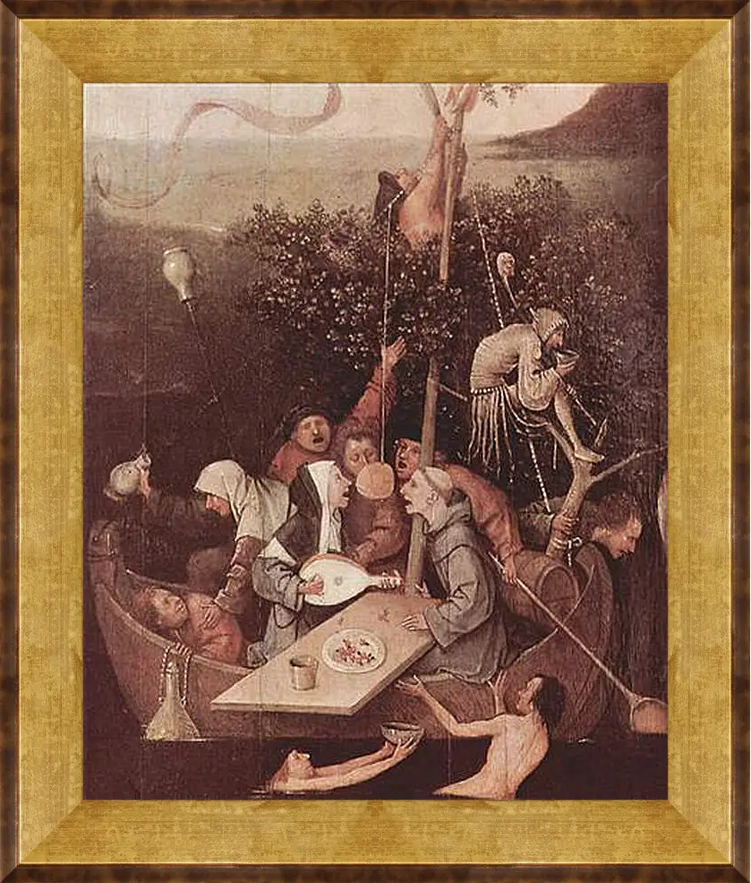 Картина в раме - The Ship of Fools. Иероним Босх
