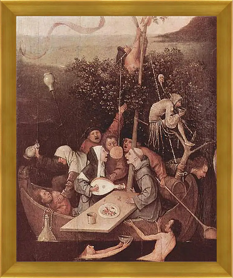 Картина в раме - The Ship of Fools. Иероним Босх