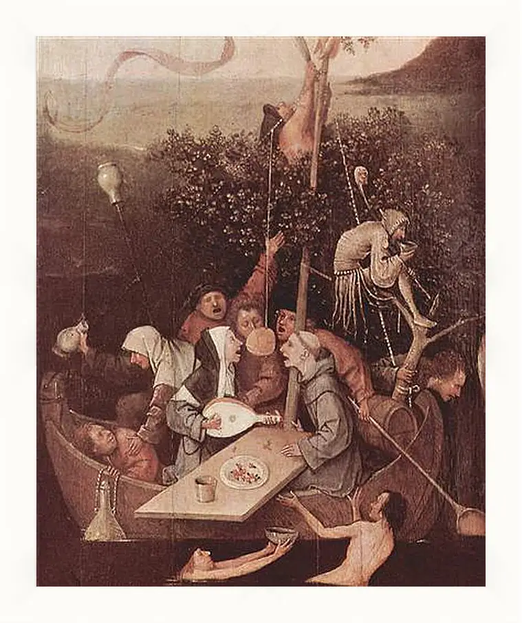 Картина в раме - The Ship of Fools. Иероним Босх