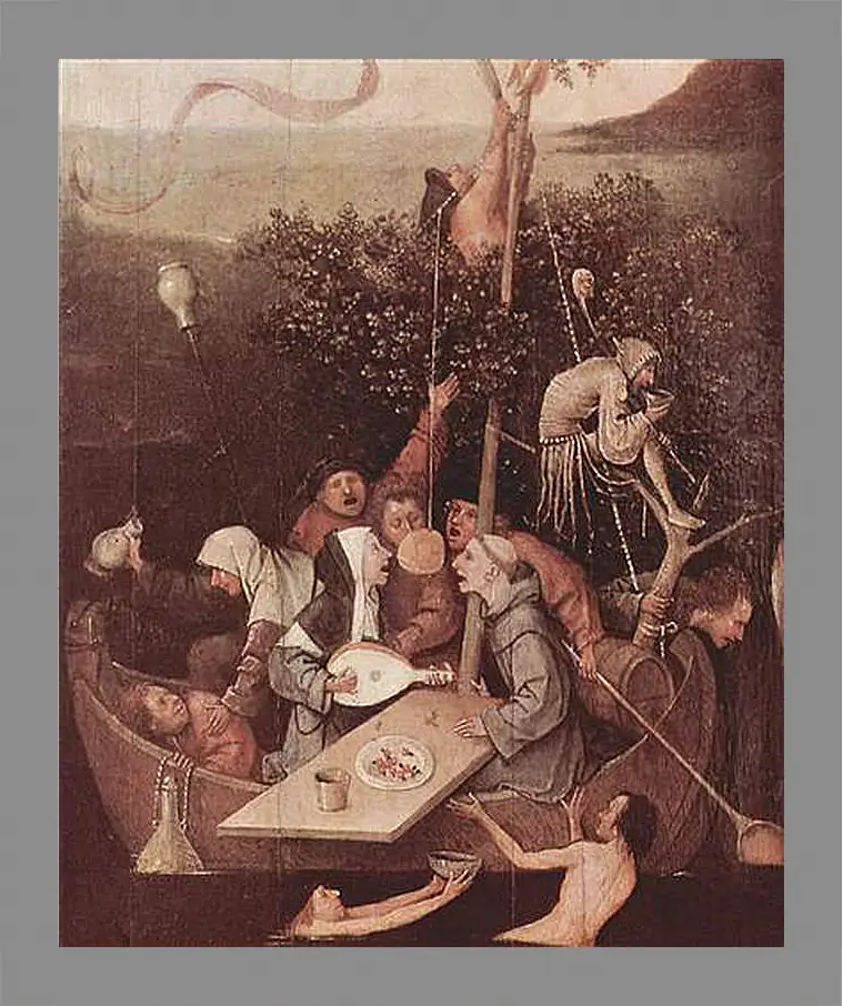 Картина в раме - The Ship of Fools. Иероним Босх