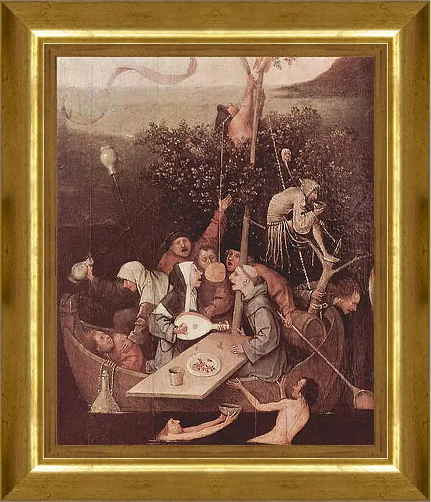 Картина в раме - The Ship of Fools. Иероним Босх