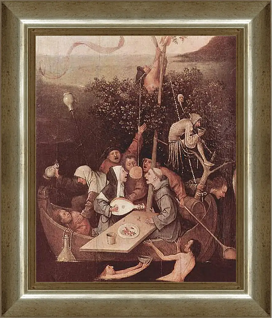 Картина в раме - The Ship of Fools. Иероним Босх