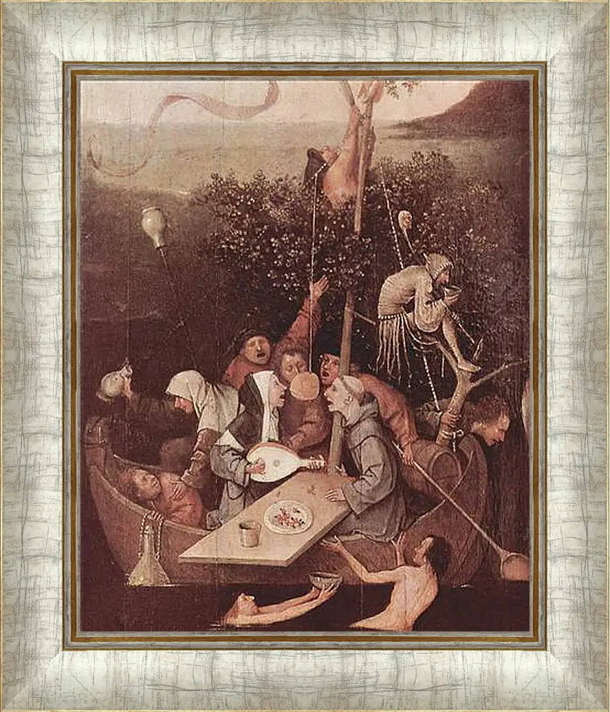 Картина в раме - The Ship of Fools. Иероним Босх