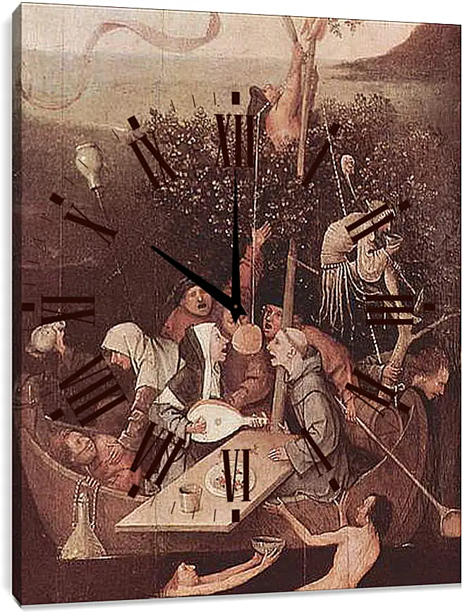 Часы картина - The Ship of Fools. Иероним Босх