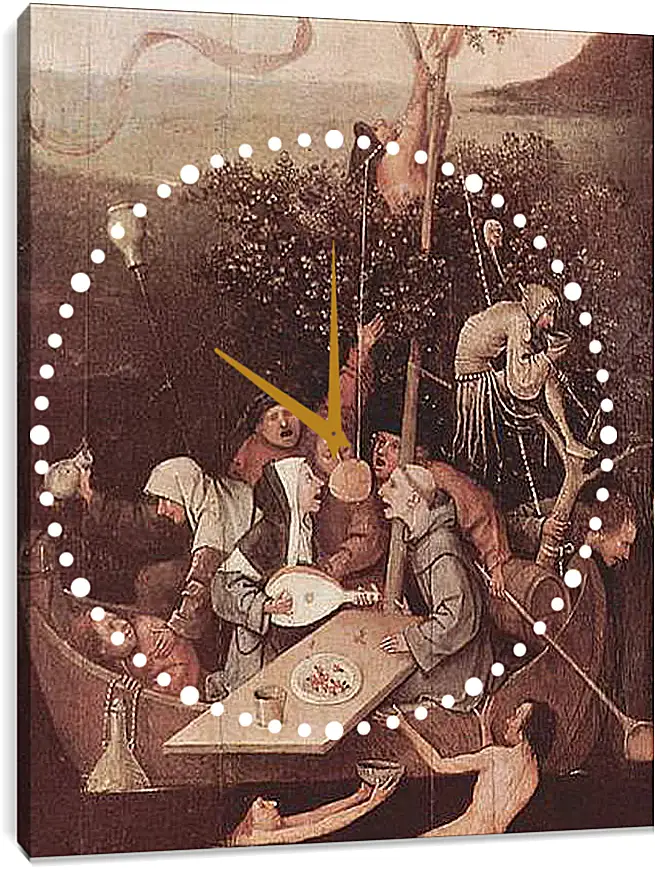 Часы картина - The Ship of Fools. Иероним Босх