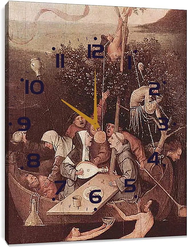 Часы картина - The Ship of Fools. Иероним Босх