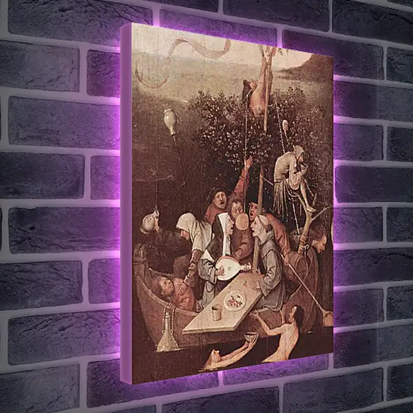 Лайтбокс световая панель - The Ship of Fools. Иероним Босх