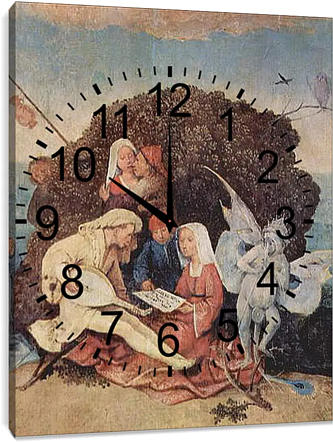 Часы картина - The Hay Wagon (Detail). Иероним Босх