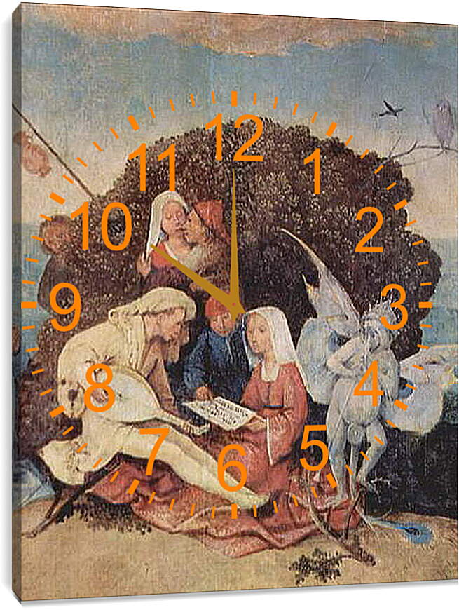 Часы картина - The Hay Wagon (Detail). Иероним Босх
