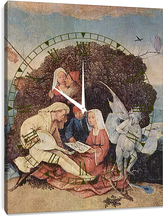 Часы картина - The Hay Wagon (Detail). Иероним Босх