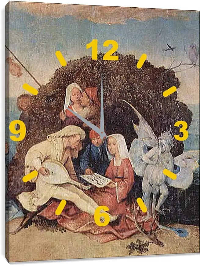 Часы картина - The Hay Wagon (Detail). Иероним Босх