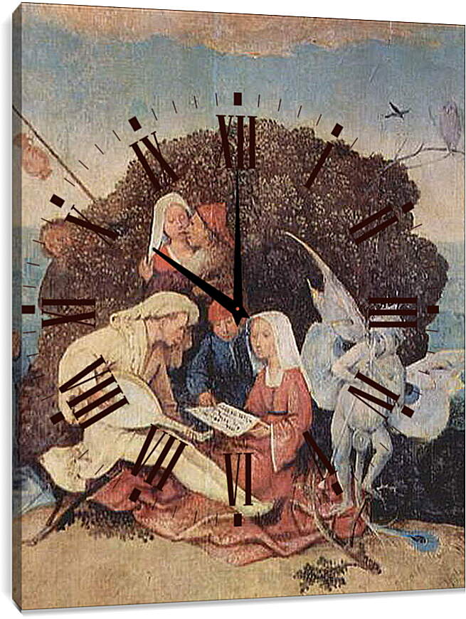 Часы картина - The Hay Wagon (Detail). Иероним Босх
