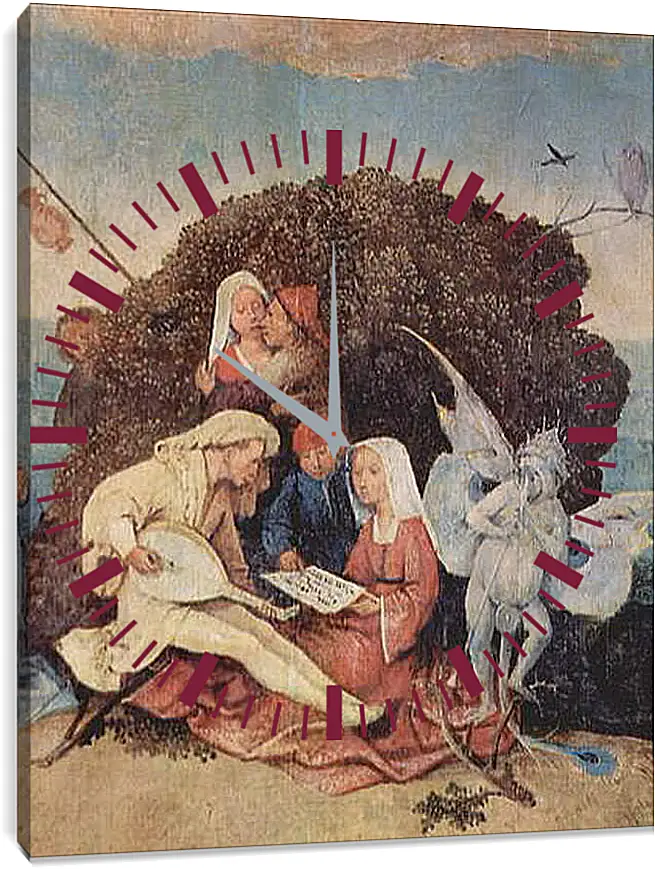 Часы картина - The Hay Wagon (Detail). Иероним Босх