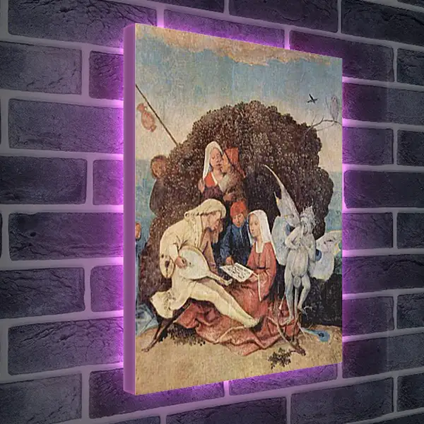 Лайтбокс световая панель - The Hay Wagon (Detail). Иероним Босх