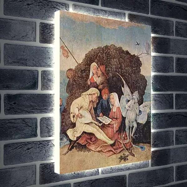 Лайтбокс световая панель - The Hay Wagon (Detail). Иероним Босх