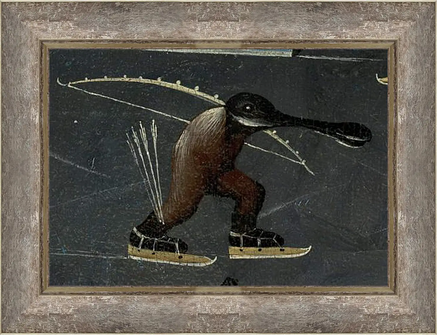 Картина в раме - Skating monster. Иероним Босх